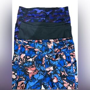 3 Lululemon Leggings Womens 8 Inspire Multi‎ Color yoga Blue Black Purple U